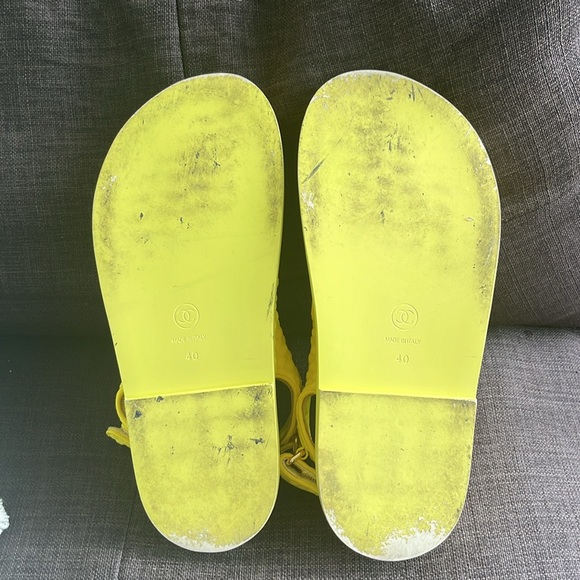 CHANEL Dad Sandals Cloth Tweed Sandals In Yellow Size 40 - Picture 5 of 8